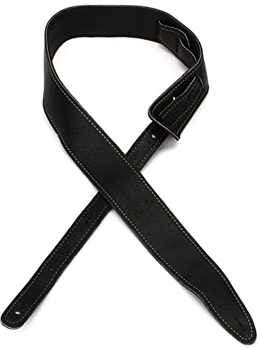 Fender Artisan Crafted Leather Guitar Strap, 2in, Black