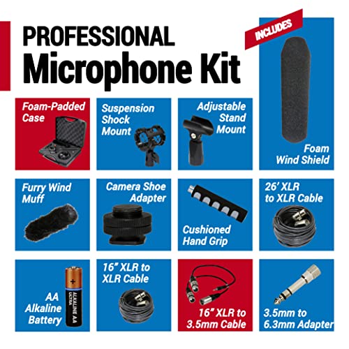 VidPro Professional Video & Broadcast Unidirectional Condenser Microphone Kit