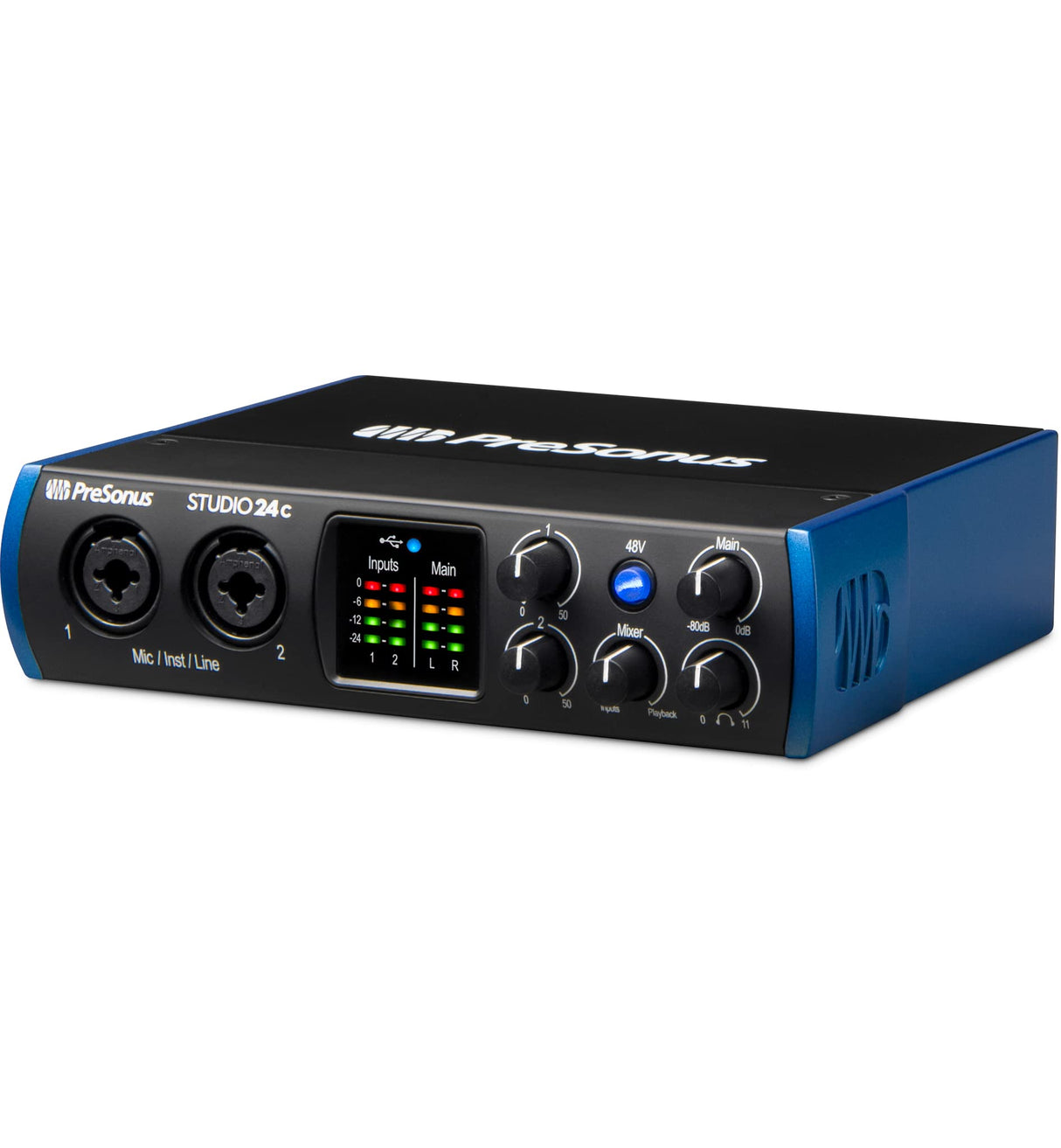 PreSonus Studio 24c 2x2, 192 kHz, USB Audio Interface with Studio One DAW Recording Software