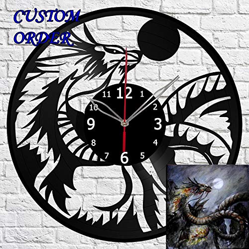 LED Light Vinyl Clock HIM - LED Сraft Wall Clock - Original Gift Idea - LED Exclusive Custom Vinyl Record Clock - Unique Light Vinyl Record Wall Clock - LED Black Clock 12" (30 cm)