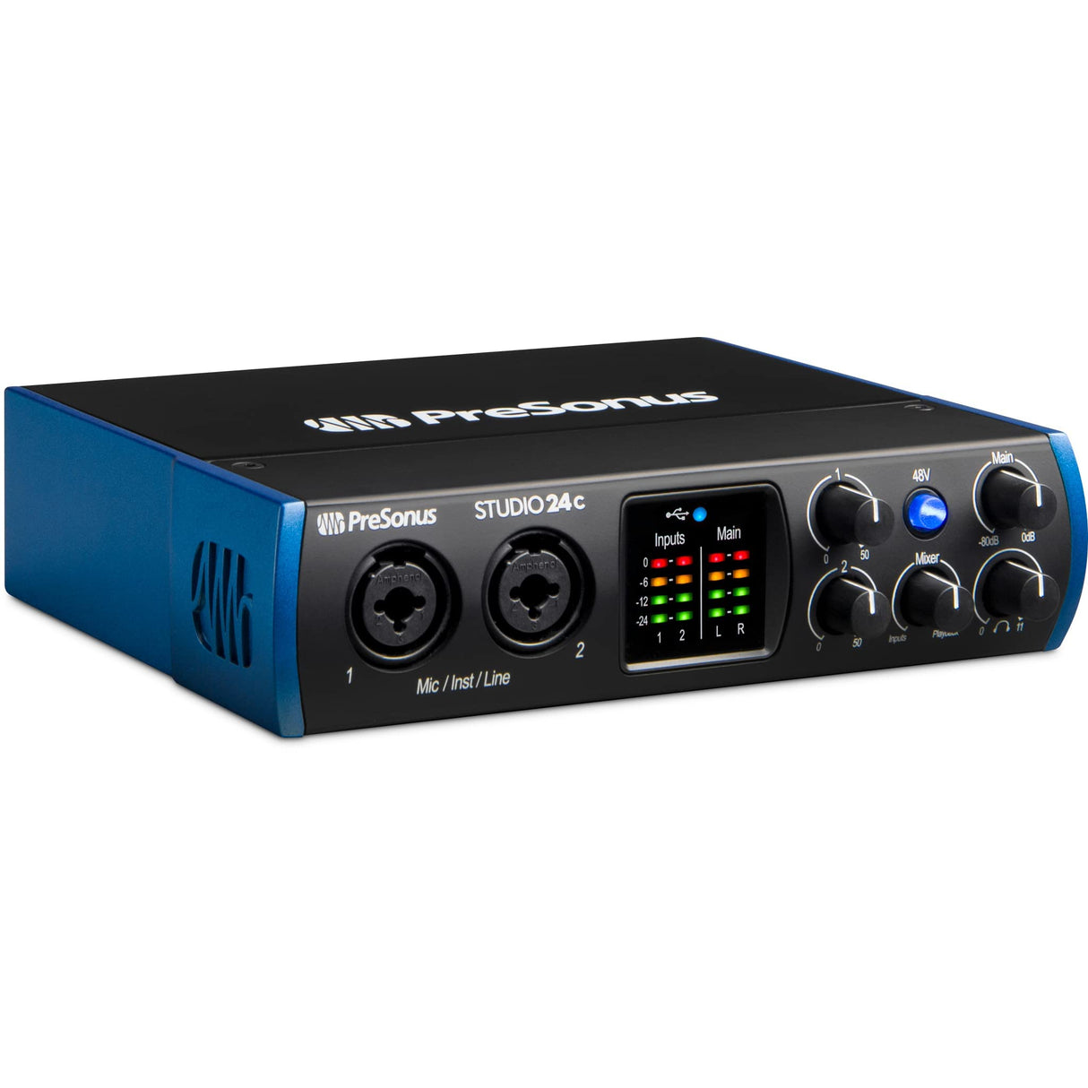 PreSonus Studio 24c 2x2, 192 kHz, USB Audio Interface with Studio One DAW Recording Software