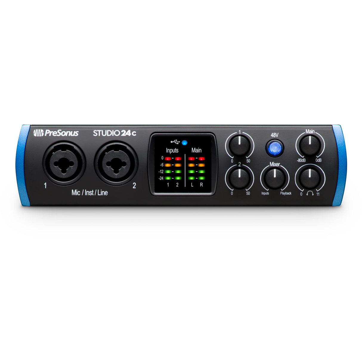 PreSonus Studio 24c 2x2, 192 kHz, USB Audio Interface with Studio One DAW Recording Software
