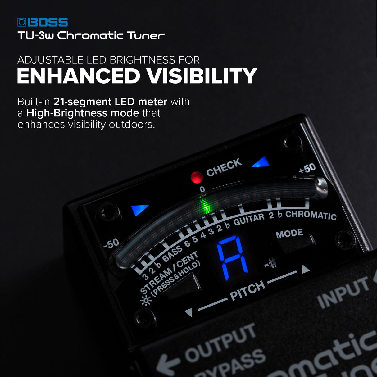 Boss TU-3W Waza Craft Chromatic Tuner with Bypass