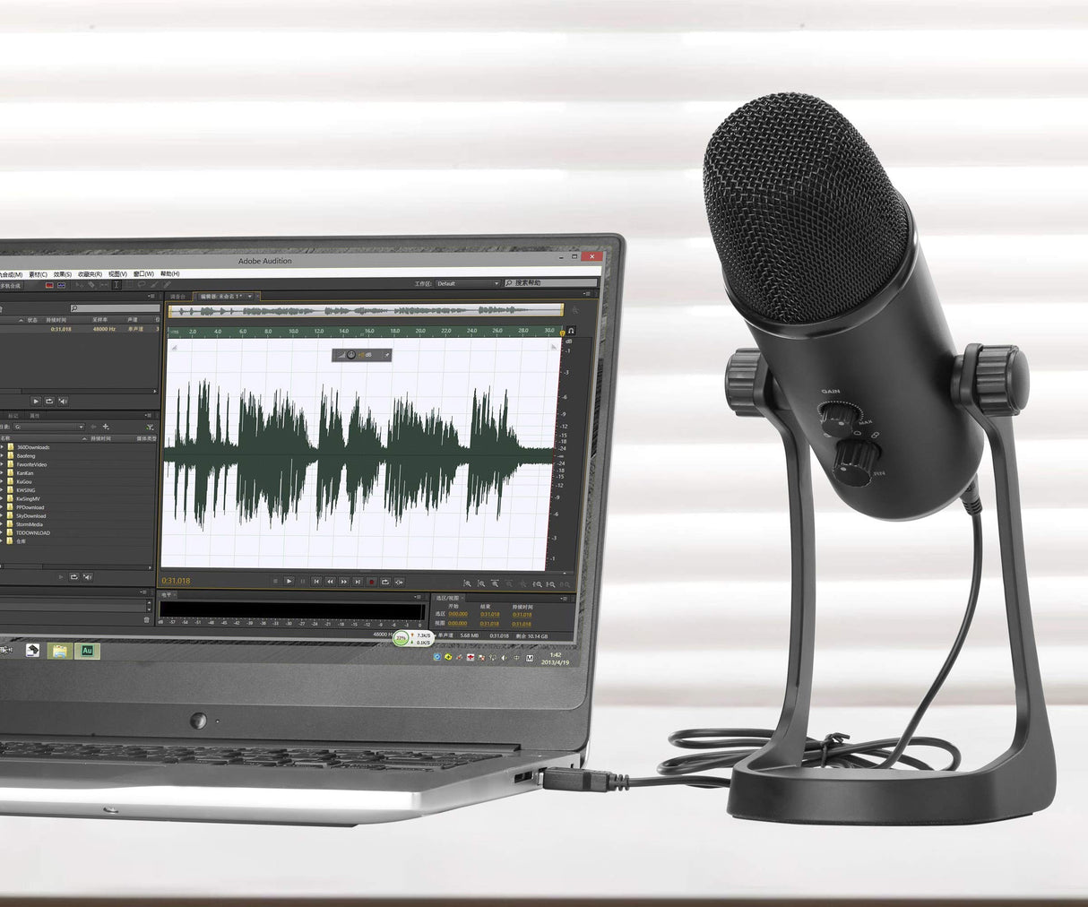 Vidpro XM-USB Studio Recording USB Stereo Microphone for Windows and Mac Computers. Durable Metal Design with Desktop Stand for Broadcast, Recording Artists, Singers, Musicians and Interviews