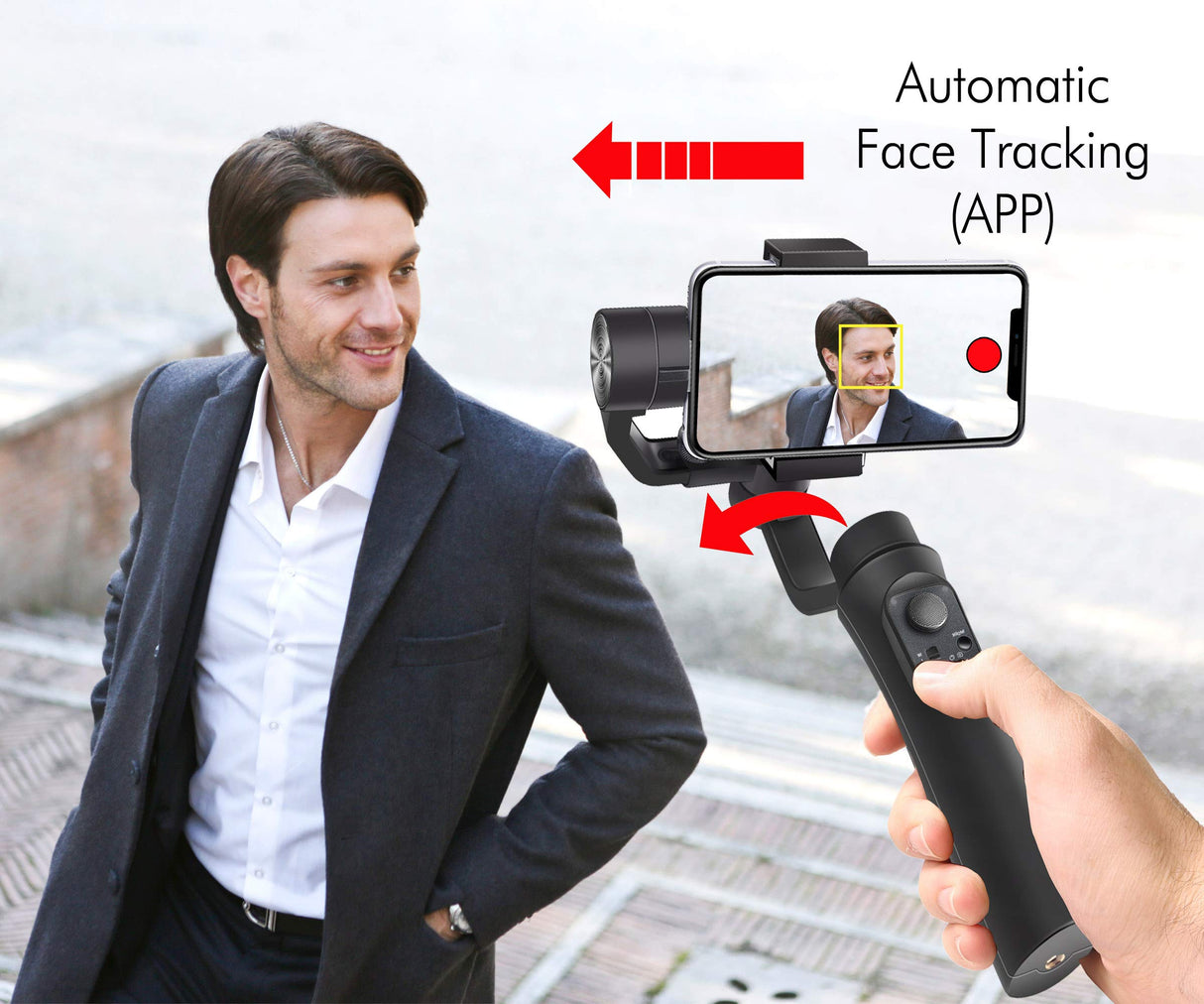 Vidpro SB-30 Motorized 3-Axis Smartphone Handheld Gimbal Stabilizer for Smooth Video Capture 360 Degrees Pan Tilt and Roll. App with Face Tracking, Panorama and Time Lapse Modes