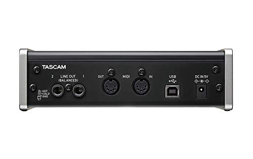 TASCAM US-2x2 USB Audio/MIDI Interface for Windows, Mac, iOS Bundle with Audio-Technic a AT2020 Cardioid Condenser Microphone, Blucoil 10-FT Balanced XLR Cable, and Pop Filter Windscreen