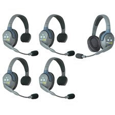 Eartec HUB541 UltraLITE & HUB 5 Person Intercom System with 4 Single/1 Double Headsets