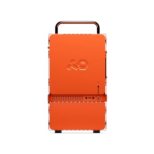 Teenage Engineering Computer-1 Mini-ITX Computer Case with Powder Coated Aluminum, Chrome Metal Handles, and Dual-Slot GPU, Do It Yourself, Small Form Factor PC Case Compatible with SFX Power Supply