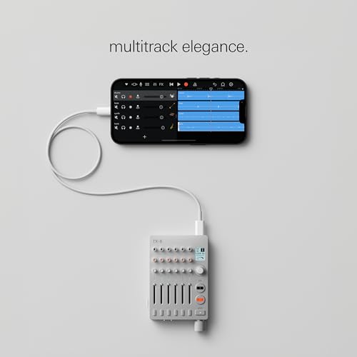 teenage engineering TX–6 portable and rechargeable 6 stereo channel mixer, usb audio interface and sound card, 8 hour battery life, built-in effects, ble and usb midi, iOS compatible