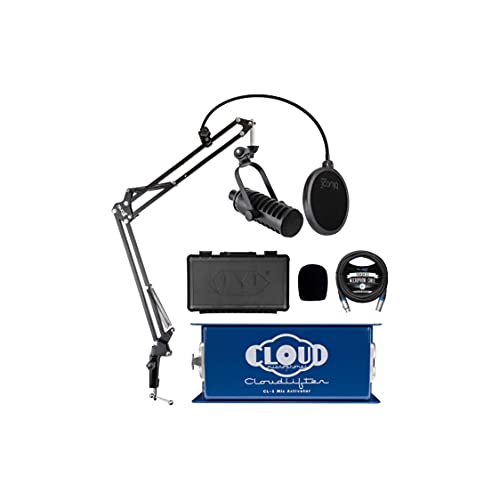 Cloud Microphones CL-1 Cloud Lifter 1 Channel Mic Activator for Dynamic/Ribbon/Tube Microphone Bundle with MXL BCD-1 Dynamic Microphone, Blucoil Boom Arm Plus Pop Filter, and 10-FT Balanced XLR Cable