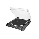 Audio Technica AT-LP60XBT Fully Automatic Wireless Bluetooth Belt-Drive Turntable (Black) Bundle with ATN3600L Replacement Stylus, Blucoil Vinyl Cleaning Kit, Turntable Slipmat, and LP Inner Sleeves