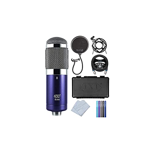 MXL R144 Ribbon Microphone with Shockmount - XLR Connectivity, 1.8-Micron Aluminum Ribbon Capsule, Captures Warm, Silky Characteristics