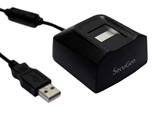 SecuGen HU20-A Hamster Pro 20 USB Fingerprint Reader, Black, 500 DPI Resolution, Automatic Finger Detection, Compatible with Third-party Algorithms