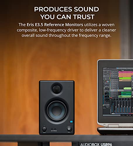 PreSonus AudioBox Studio Ultimate Bundle Complete Recording Kit with Studio Monitors and Studio One Artist, and Blucoil 2-Pack of Acoustic Isolation Pads