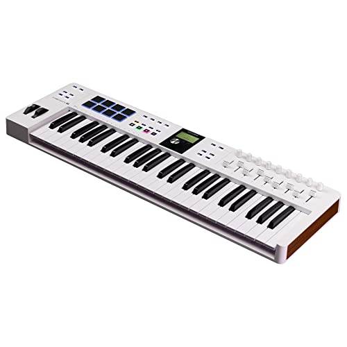 Arturia - KeyLab Essential 61 mk3 - MIDI Controller Keyboard for Music Production, with All-in-One Software Package - 61 Keys, 9 Encoders, 9 Faders, 1 Modulation Wheel, 1 Pitch Bend Wheel, 8 Pads