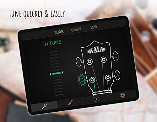 Kala KA-15S-S Mahogany Soprano Ukulele (Spruce Top) with Rosewood Fretboard, Aquila Super Nylgut Strings, and Downloadable Kala App Bundle with Blucoil Ukulele Accessories Kit