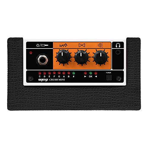 Orange Amps Crush Mini 3W Guitar Combo Amplifier (Black) Bundle with Samson SR350 Over Ear Stereo Headphones, and Blucoil Slim 9V Power Supply AC Adapter