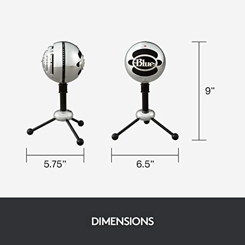 Blue Snowball USB Mic for PC & Mac, Podcast, Gaming, Streaming and Recording Microphone, Omidirectional/Cardioid Condenser