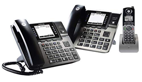 Motorola ML1002S (ML1000 x1,ML1100 x1) DECT 6.0 4-Line Phone System with Digital Receptionist and Answering System Bundle