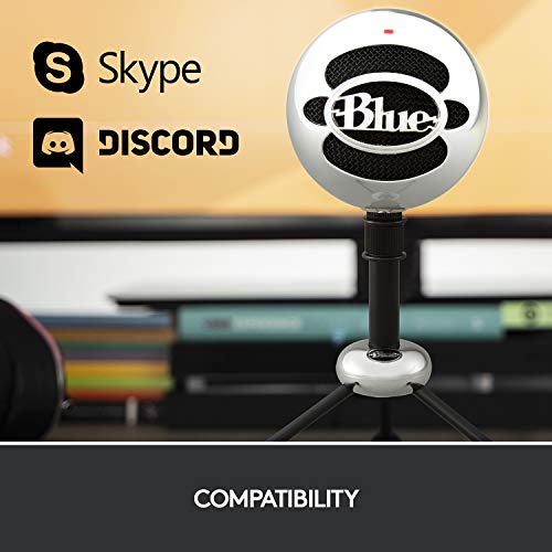 Blue Snowball USB Mic for PC & Mac, Podcast, Gaming, Streaming and Recording Microphone, Omidirectional/Cardioid Condenser