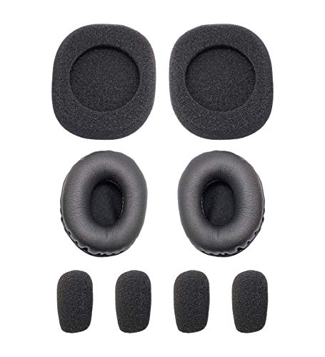 Blucoil EPMC-B350XT Replacement Ear Pad Cushions and Microphone Windscreens Kit for Blueparrott B350-XT Headset