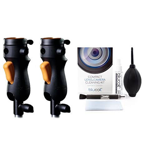 MagMod MagShoe v2 - Universal Cold Shoe Flash Mount (2-Pack) for Off Camera Flash, LED Light Panels, Umbrella Modifiers, MagBox PRO Softboxes Bundle with Blucoil Camera Cleaning Kit