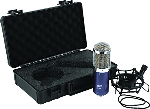 blucoil MXL R144 Ribbon Microphone for Vocals, Brass, Horns, Acoustic and Electric Guitars Bundle 20-FT Balanced XLR Cable, Pop Filter Windscreen, Adjustable Mic Stand, and 4X 12 Acoustic Wedges