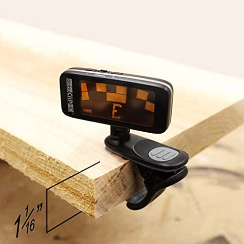 Peterson StroboClip HD Clip-On Tuner | Guitar, Bass, Violin, Ukulele, Harp, Brass, Woodwind, Orchestral Bundle with Blucoil 10' Straight Instrument Cable (1/4"), and 4-Pack of Celluloid Guitar Picks