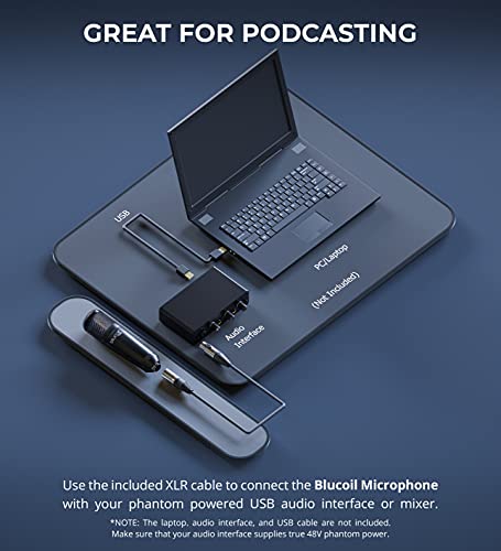 Blucoil Cardioid Condenser Studio XLR Microphone Var