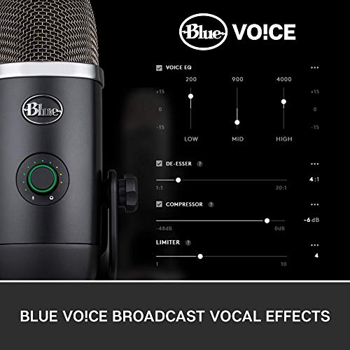 Blue Yeti X Condenser USB Microphone with Blue VO!CE Effects & Sherpa App for Gaming, Streaming & Podcasting on Windows & Mac Bundle with Blucoil Boom Arm Plus Pop Filter, and USB-A Mini Hub