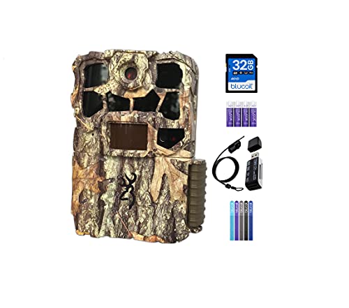 Browning BTC-7-4K-EDGE Recon Force 4K Edge Outdoor Trail Camera Bundle with Blucoil 32GB SDHC Card, 6.5-FT Combination Cable Lock, 4 AA Batteries, 5X Cable Ties, and VidPro USB 2.0 Card Reader