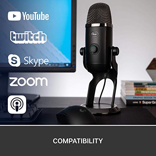 Blue Yeti X Condenser USB Microphone with Blue VO!CE Effects & Sherpa App for Gaming, Streaming & Podcasting on Windows & Mac Bundle with Blucoil Boom Arm Plus Pop Filter, and USB-A Mini Hub