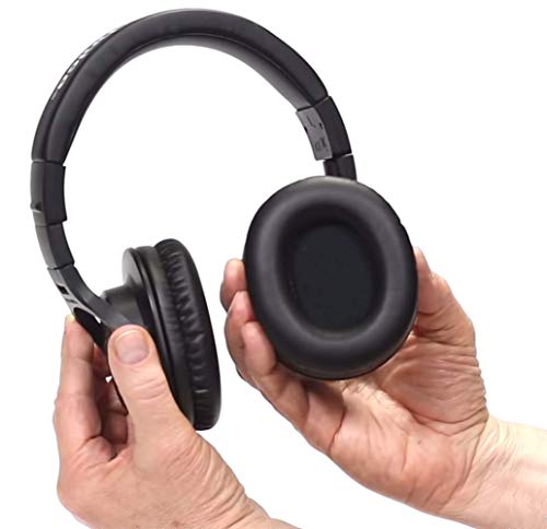 Audio-Technica ATH-M40x Professional Studio Monitor Headphones Bundle with Blucoil Aluminum Headphone Hook, Y Splitter Cable for Audio & Mic, and 2-Pack of Headphone Replacement Earpads