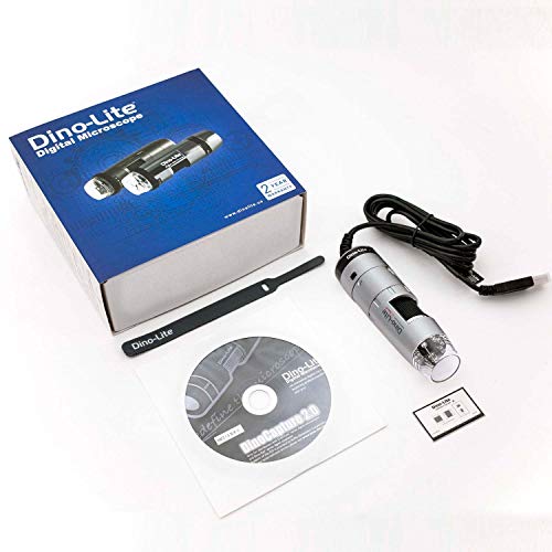 Dino-Lite Dino Lite USB Handheld Digital Microscope, 10x-220x Magnification 0.3MP/1.3MP/5.0MP True Resolution, Windows/Mac Software Included