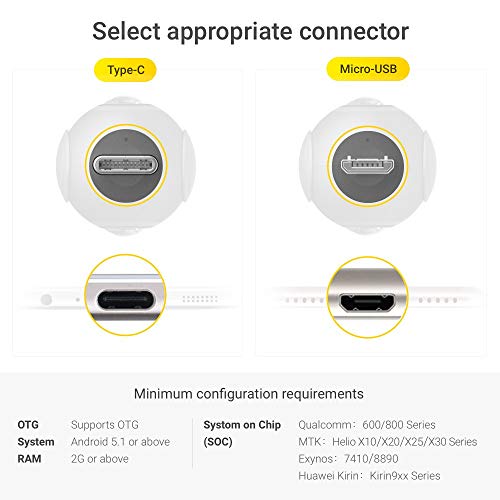 Insta360 360 VR Camera Insta360 Air (Micro USB) - CINMAIR/B, Black, compact (Renewed)