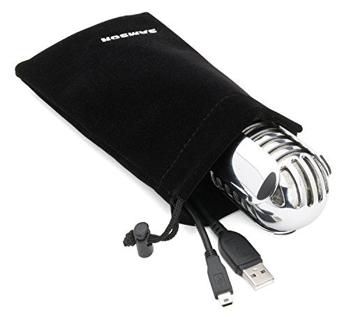 Samson Meteor Mic USB Studio Condenser Microphone (White) for Podcast, Voiceover, Web Conference on Windows, Mac, IOS Bundle with Blucoil Pop Filter Windscreen, and 5-Pack of Reusable Cable Ties