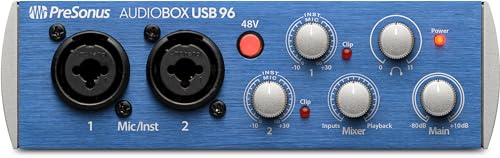 PreSonus AudioBox 96 Studio USB 2.0 Recording Bundle with Interface, Headphones, Microphone and Studio One software