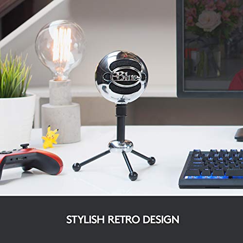 Blue Snowball USB Mic for PC & Mac, Podcast, Gaming, Streaming and Recording Microphone, Omidirectional/Cardioid Condenser