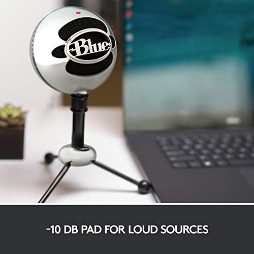 Blue Snowball USB Mic for PC & Mac, Podcast, Gaming, Streaming and Recording Microphone, Omidirectional/Cardioid Condenser