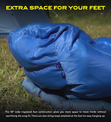 NOMAD Pegasus Mummy Sleeping Bag - Water-Resistant and Lightweight Sleep Sack with Compression Stuffsack and Mesh Storage Bag for Hikers and Campers