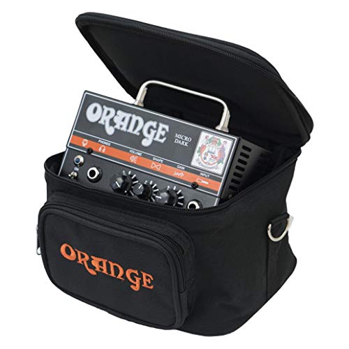 Orange Amps Micro Dark 20W Tube Hybrid Amplifier Head for Electric Guitars Bundle with Vinyl Travel Bag, Blucoil 10' Straight Instrument Cable (1/4"), 2-Pack of Pedal Patch Cables, and 4x Guitar Picks