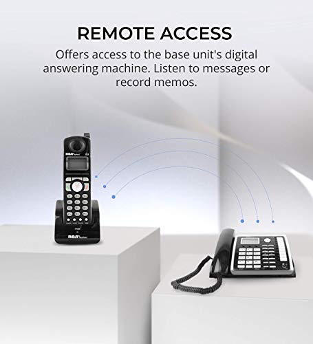 RCA 25255RE2 (25055RE1, 25254) 2-Line Phone System with Digital Answering System - Corded Speakerphone and Wireless Handset Bundle with 25055RE1 DECT 6.0 Cordless Handset, and Blucoil 6 AAA Batteries