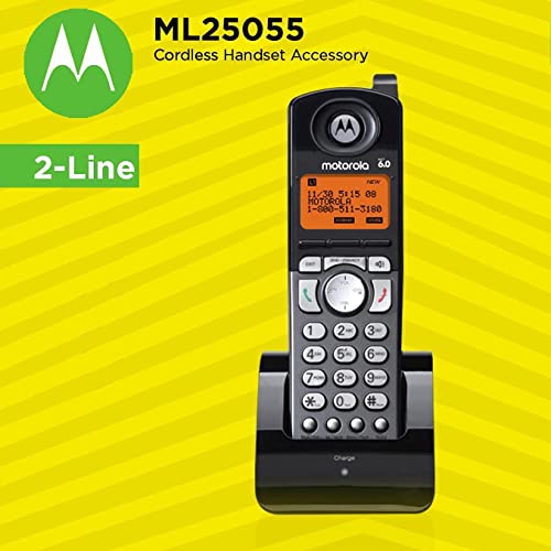 Motorola ML25260 2-Line Corded Phones with Speakerphone & Caller ID/Call Waiting (2-Pack) Bundle with ML25055 DECT 6.0 Cordless Handsets (2-Pack), Blucoil 10' Cat5e Cable, and 10 AAA Batteries