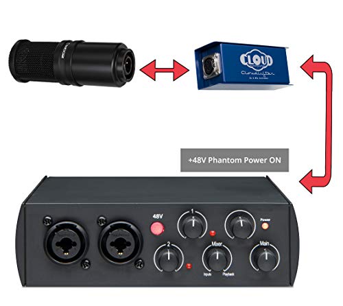 Cloud Microphones CL-1 Cloud lifter 1 Channel Microphone Activator for Dynamic, Ribbon, and Tube Mics Bundle with Blucoil 10-FT Balanced XLR Cable, and Boom Arm Plus Pop Filter