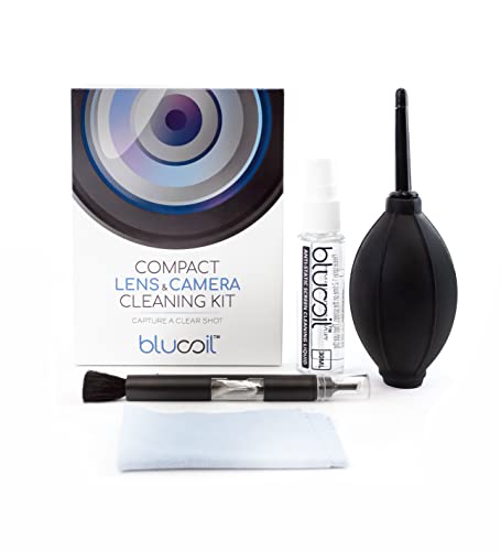 Blucoil Camera Cleaning Kit with Mini-Air Blower and Dual-Sided Lens Pen for DSLR, SLR, Mirrorless Digicam - Compatible with Canon, Nikon, Pentax, Sony, and More