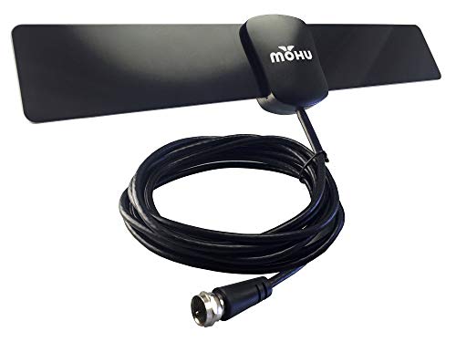 MOHU Basic25 Indoor HDTV Antennas for Over The Air TV (3-Pack) Bundle with Blucoil Reusable Cable Ties (5-Pack)