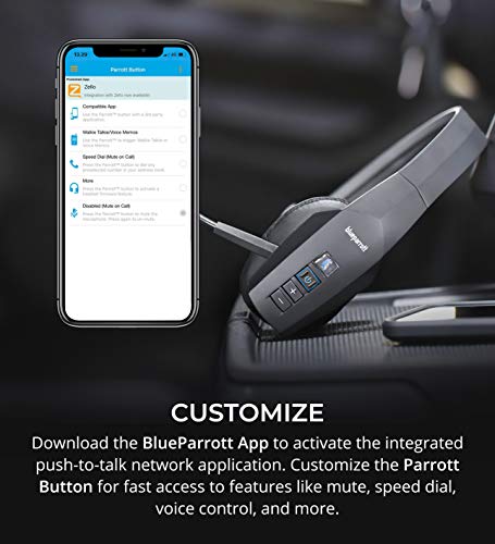 BlueParrott B450-XT Noise Cancelling Bluetooth Headset - Updated Design Bundle with Blucoil Headphone Carrying Case, USB Wall Adapter, 5000mAh Powerbank, Car Power Adapter, and 3' USB Extension Cable