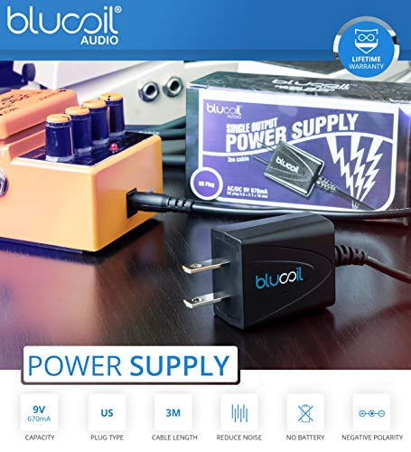 MXR M101 Phase 90 Phaser Pedal Bundle with Blucoil Slim 9V 670ma Power Supply AC Adapter, 2-Pack of Pedal Patch Cables, and 4-Pack of Celluloid Guitar Picks