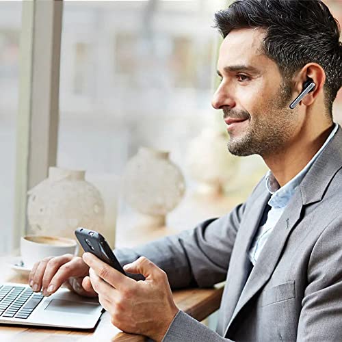 Ja Bra Talk 45 Bluetooth Headsets (2-Pack) for High Definition Hands-Free Calls with Dual Mic Noise Cancellation Bundle with 2-Pack of Blucoil Car Power Adapters, and 2-Pack of USB Wall Adapters