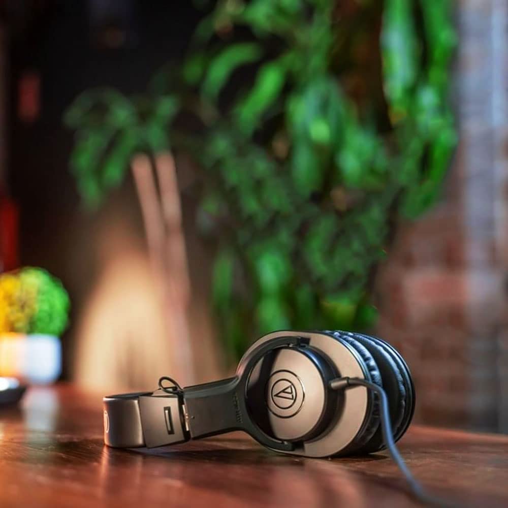 Audio-Technica ATH-M20x Professional Studio Monitor Headphones, Black Bundle with Blucoil Aluminum Dual Suspension Headphone Hanger, and 6-FT Audio Extension Cable (3.5mm)